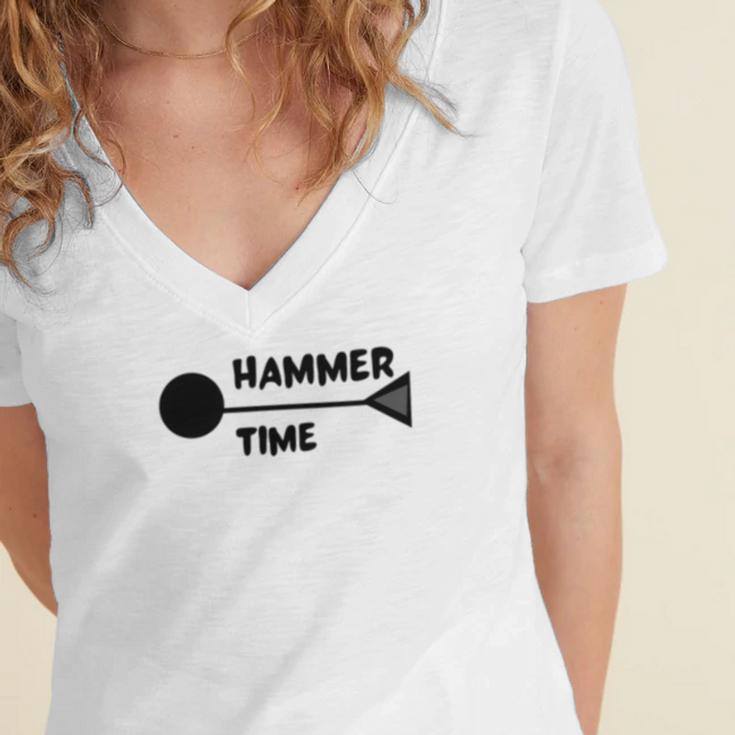 Hammer Time Track And Field Hammer Throw Women's Jersey Short Sleeve Deep V-Neck Tshirt