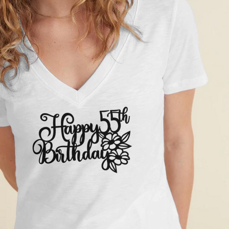 Happy Birthday Th V5 Women's Jersey Short Sleeve Deep V-Neck Tshirt