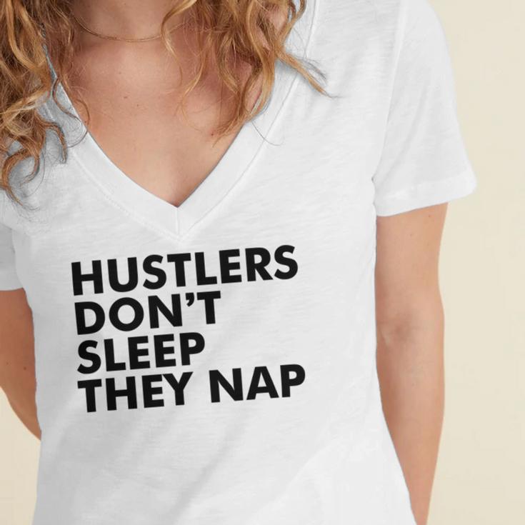 Hustlers Dont Sleep They Nap V2 Women's Jersey Short Sleeve Deep V-Neck Tshirt