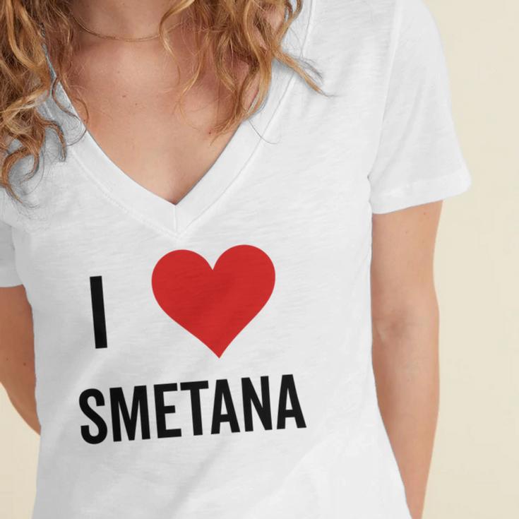 I Heart Smetana The Smetana Man I Love Smetana Women's Jersey Short Sleeve Deep V-Neck Tshirt