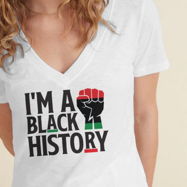 Im A Black History Juneteenth African American Women's Jersey Short Sleeve Deep V-Neck Tshirt