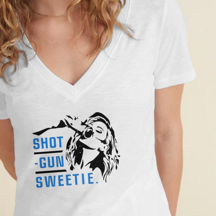Kyle Larson’S Wife Shotgun Sweetie Women's Jersey Short Sleeve Deep V-Neck Tshirt