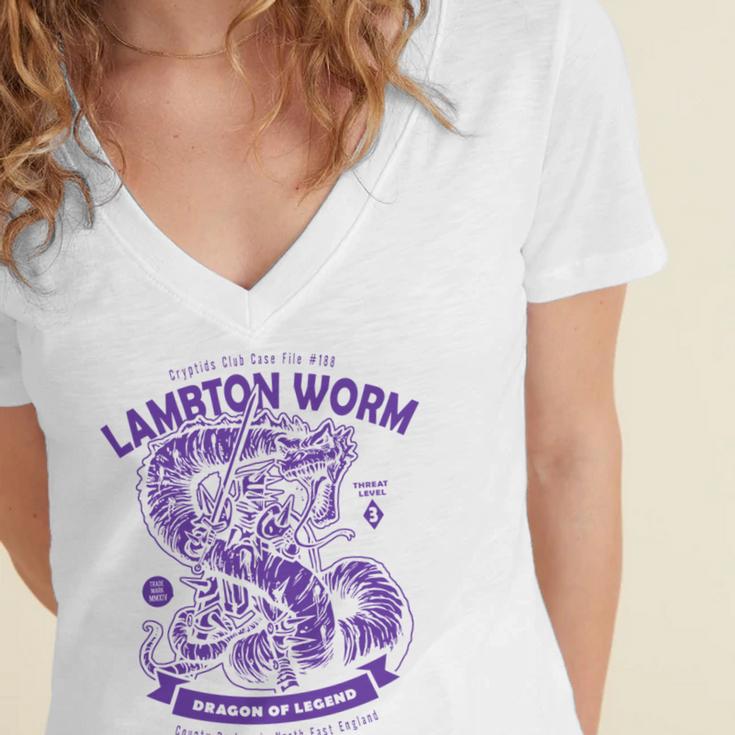 Lambton Worm 183 Trending Shirt Women's Jersey Short Sleeve Deep V-Neck Tshirt