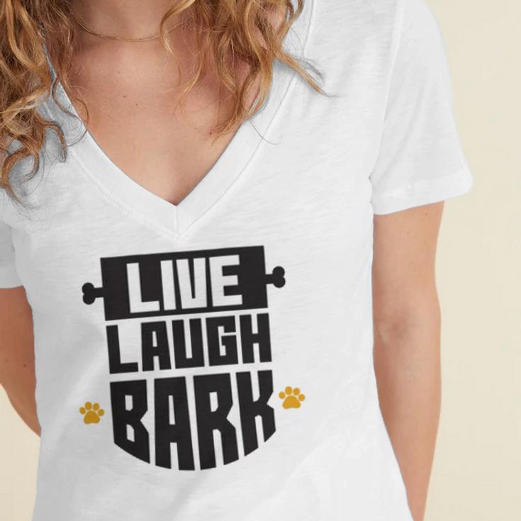 Live Laugh Bark 8 Trending Shirt Women's Jersey Short Sleeve Deep V-Neck Tshirt