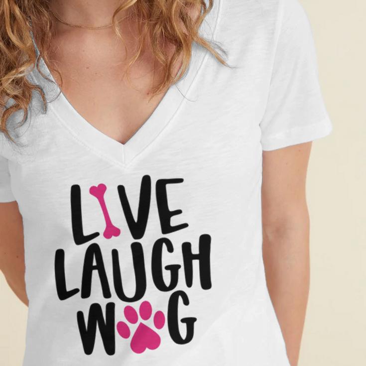 Live Laugh Bark 9 Trending Shirt Women's Jersey Short Sleeve Deep V-Neck Tshirt