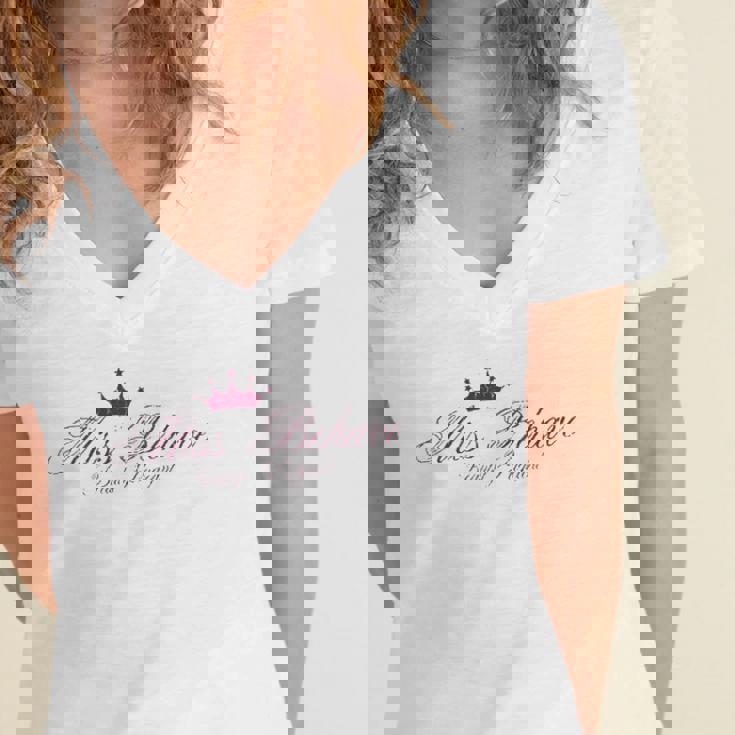 Miss Behave Beauty Pageant Tee Women's Jersey Short Sleeve Deep V-Neck Tshirt