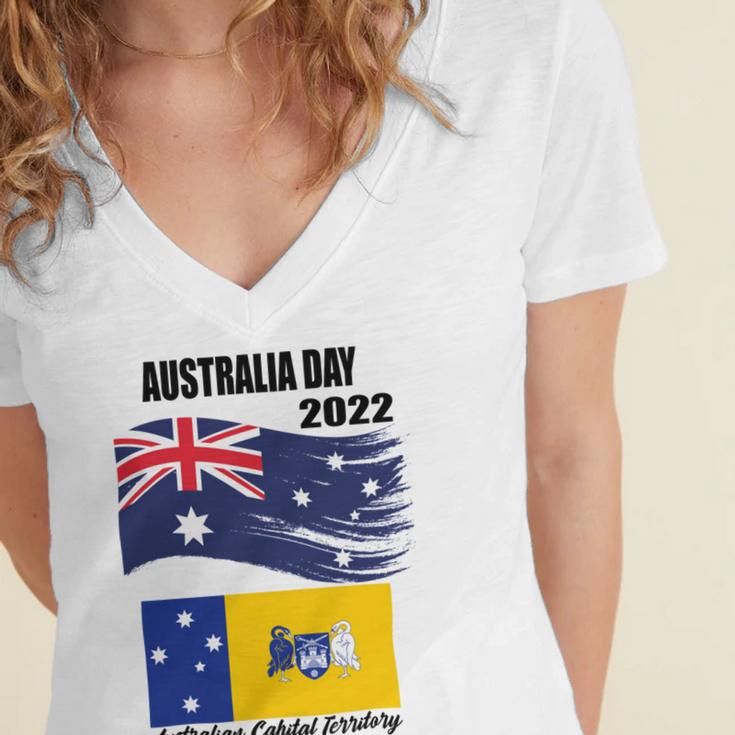 New Australia Day 2022 V2 Women's Jersey Short Sleeve Deep V-Neck Tshirt