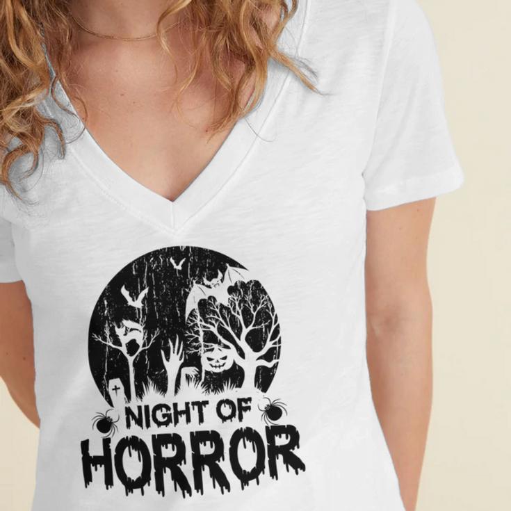 Night Of Horror 146 Shirt Women's Jersey Short Sleeve Deep V-Neck Tshirt