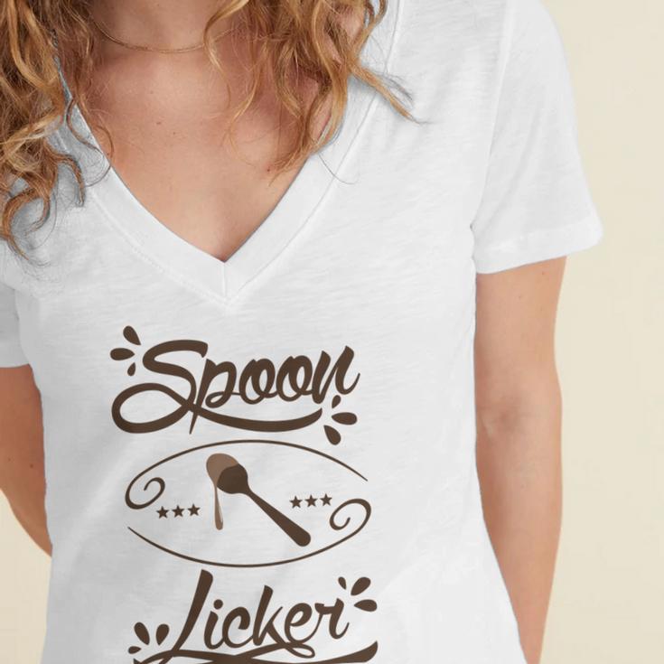 Spoon Licker 105 Trending Shirt Women's Jersey Short Sleeve Deep V-Neck Tshirt