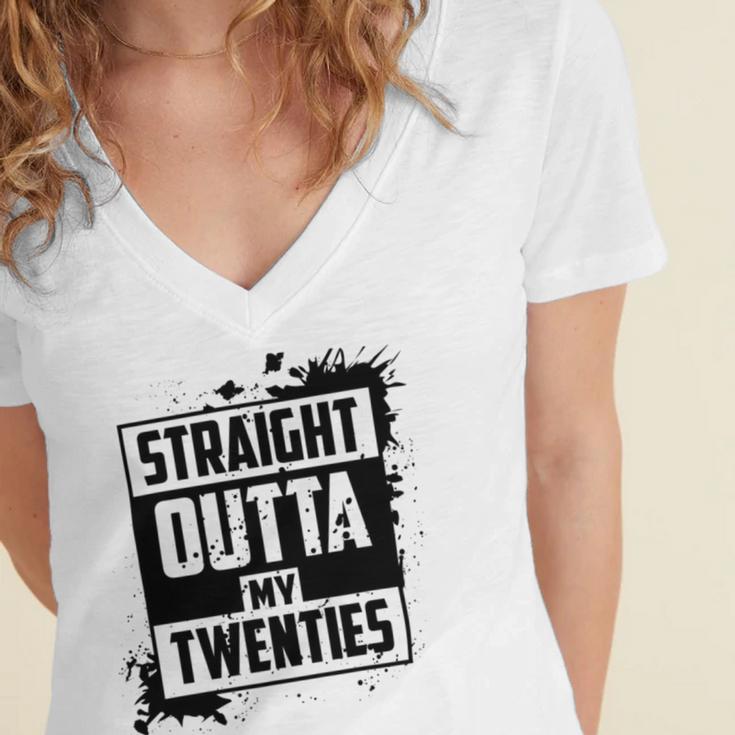 Straight Outta My 20 224 Shirt Women's Jersey Short Sleeve Deep V-Neck Tshirt