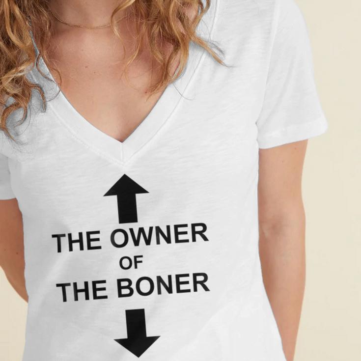 The Owner Of The Boner Women's Jersey Short Sleeve Deep V-Neck Tshirt