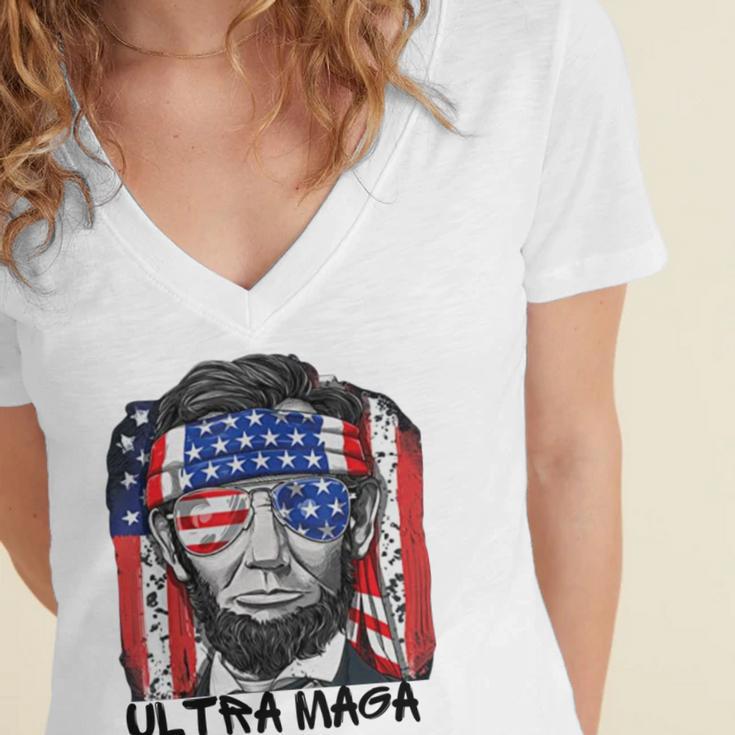 Ultra Maga And Proud Of It Essential Tshirt Women's Jersey Short Sleeve Deep V-Neck Tshirt