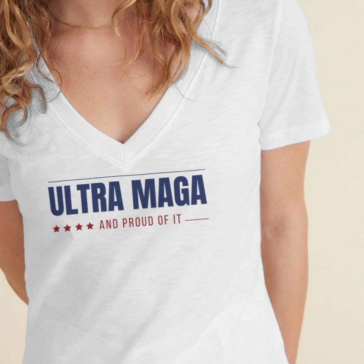 Ultra Maga And Proud Of It V10 Women's Jersey Short Sleeve Deep V-Neck Tshirt