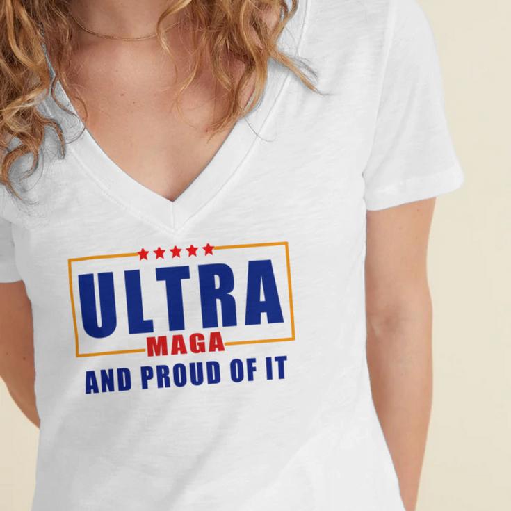 Ultra Maga And Proud Of It V11 Women's Jersey Short Sleeve Deep V-Neck Tshirt