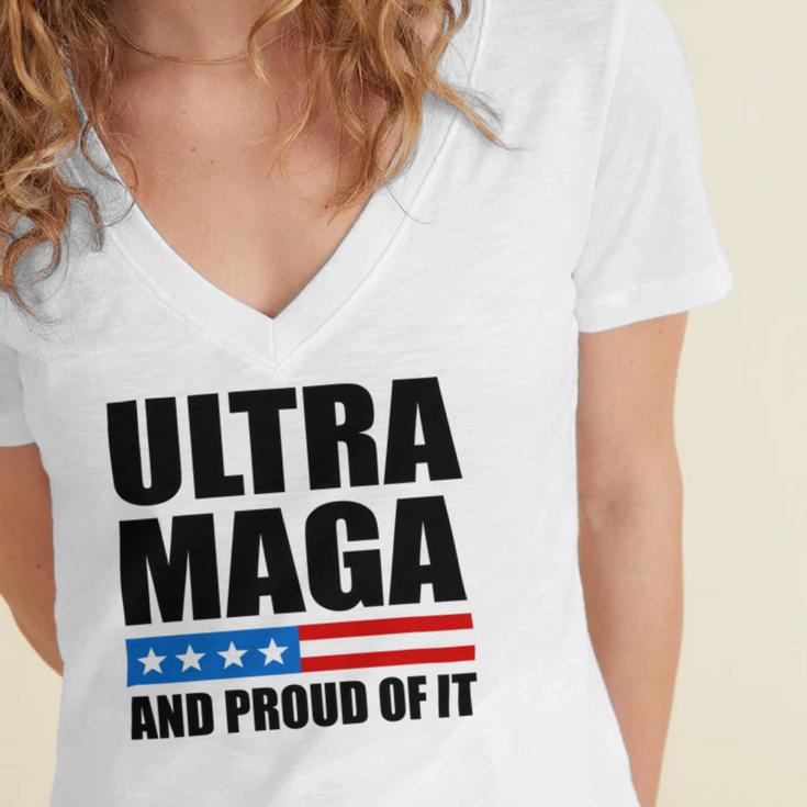 Ultra Maga And Proud Of It V22 Women's Jersey Short Sleeve Deep V-Neck Tshirt