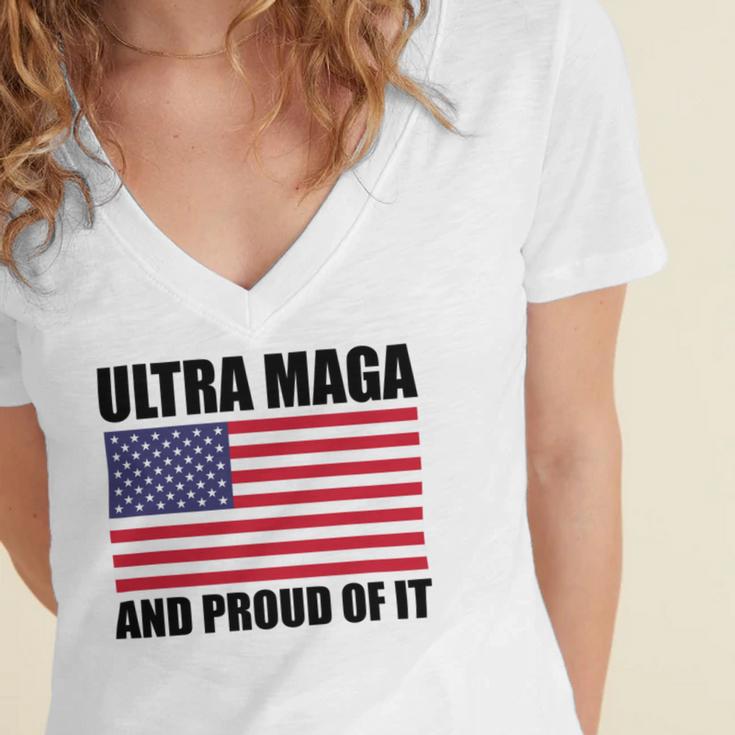 Ultra Maga And Proud Of It V23 Women's Jersey Short Sleeve Deep V-Neck Tshirt