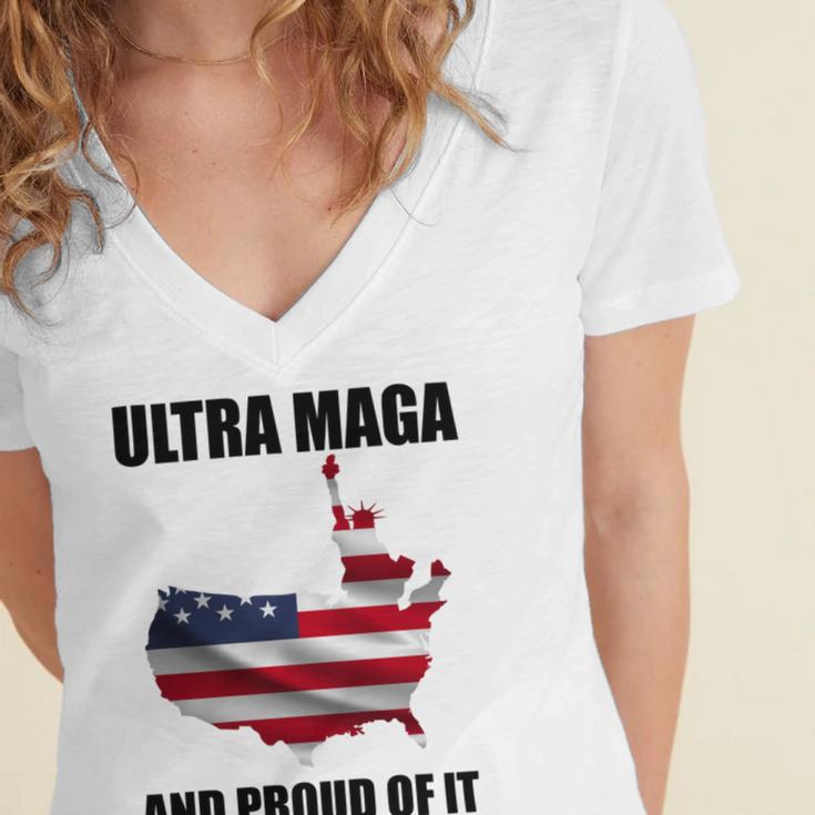 Ultra Maga And Proud Of It V3 Women's Jersey Short Sleeve Deep V-Neck Tshirt