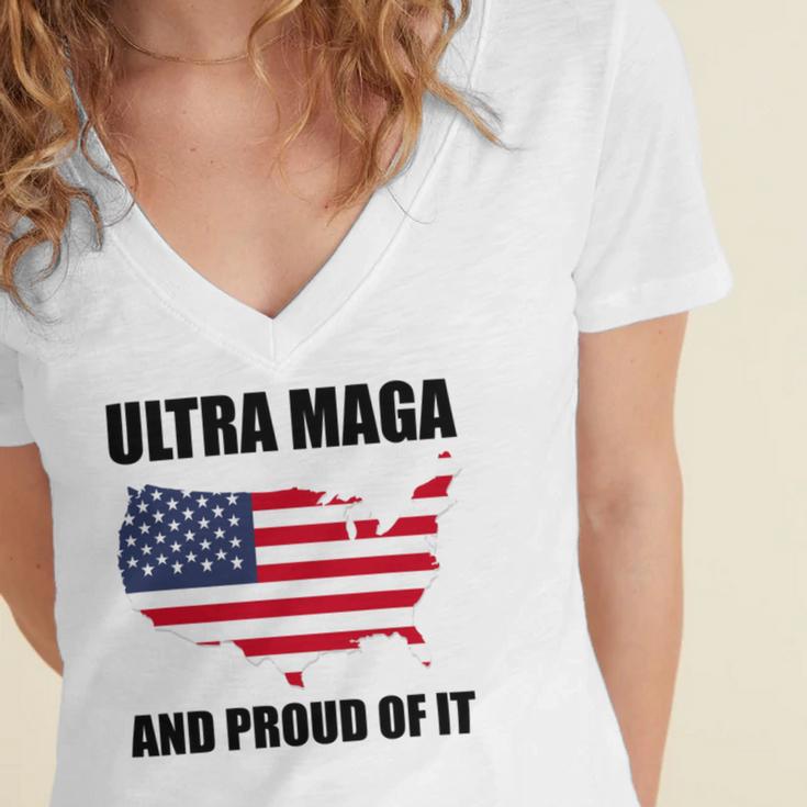 Ultra Maga And Proud Of It V6 Women's Jersey Short Sleeve Deep V-Neck Tshirt