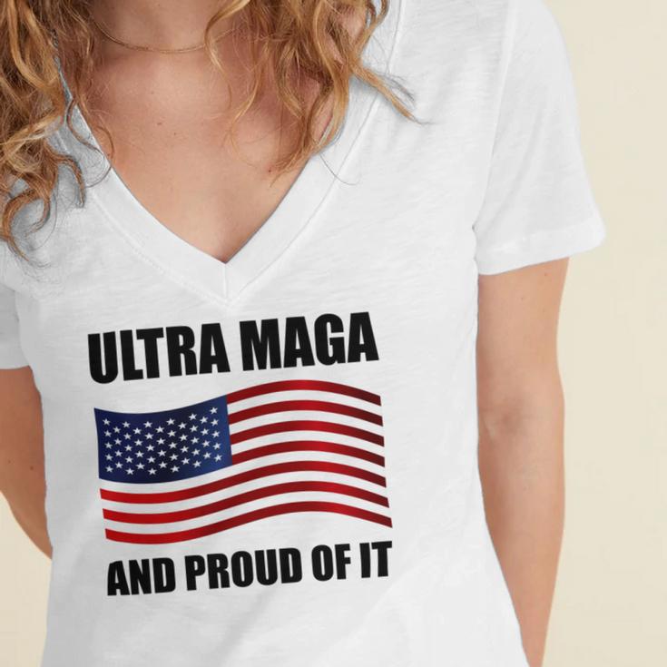 Ultra Maga And Proud Of It V7 Women's Jersey Short Sleeve Deep V-Neck Tshirt