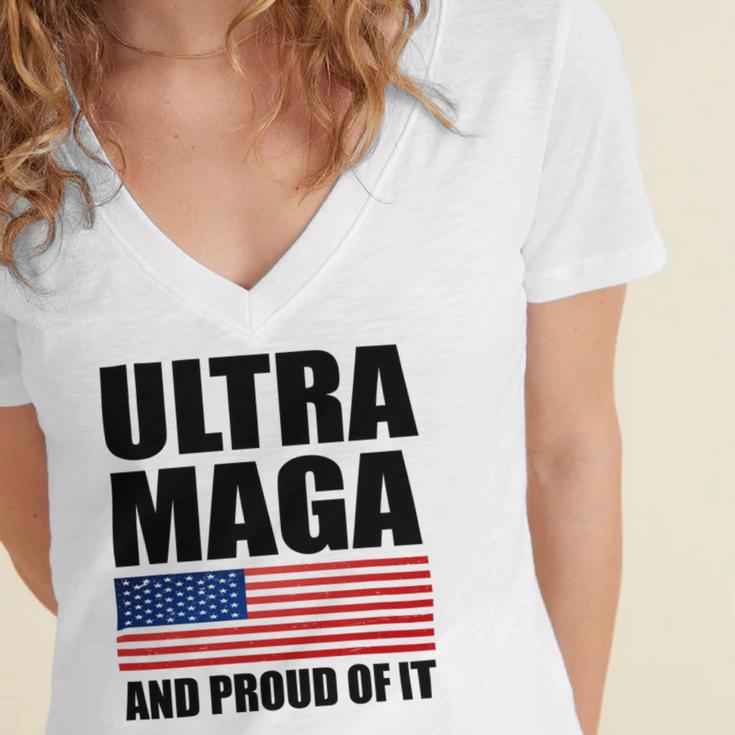 Ultra Maga And Proud Of It V9 Women's Jersey Short Sleeve Deep V-Neck Tshirt