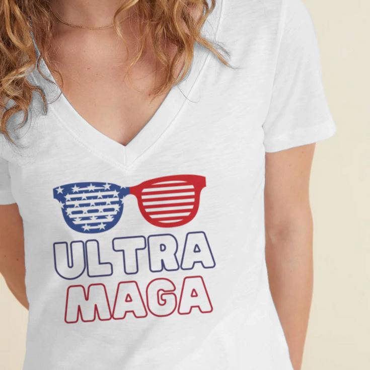 Ultra Maga V24 Women's Jersey Short Sleeve Deep V-Neck Tshirt