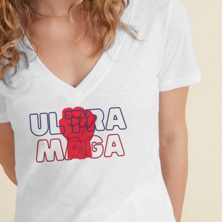 Ultra Maga V27 Women's Jersey Short Sleeve Deep V-Neck Tshirt