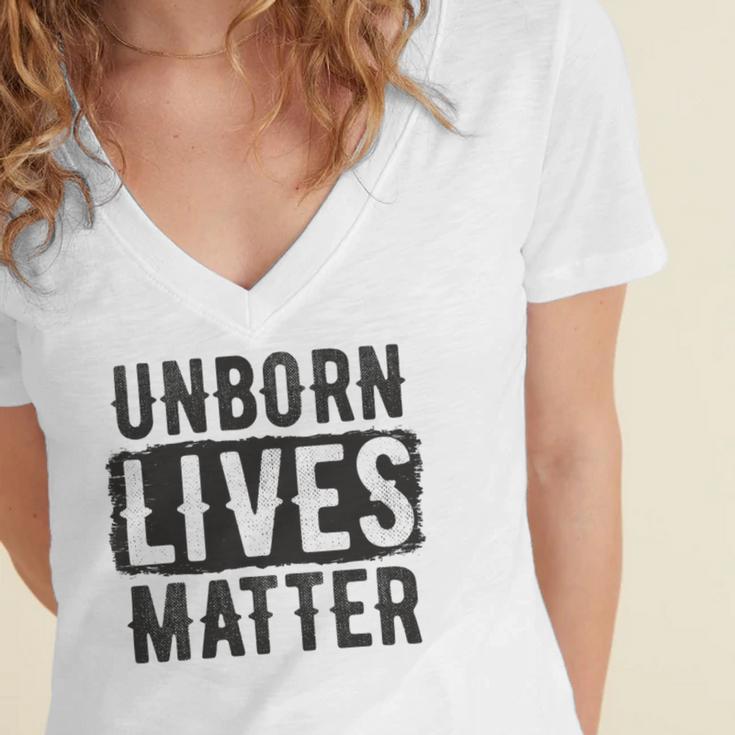 Unborn Lives Matter Women's Jersey Short Sleeve Deep V-Neck Tshirt