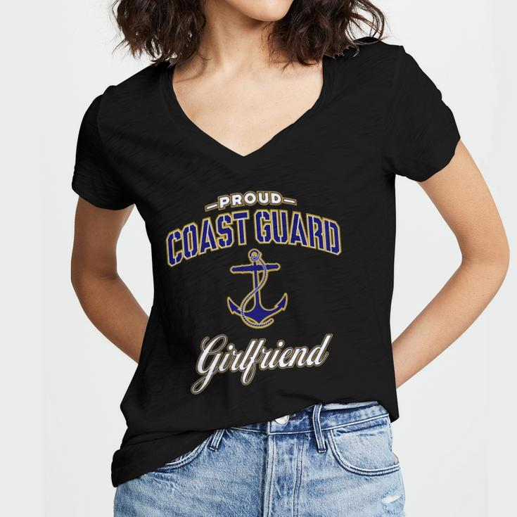 Coast Guard Girlfriend For Women Women's Jersey Short Sleeve Deep V-Neck Tshirt