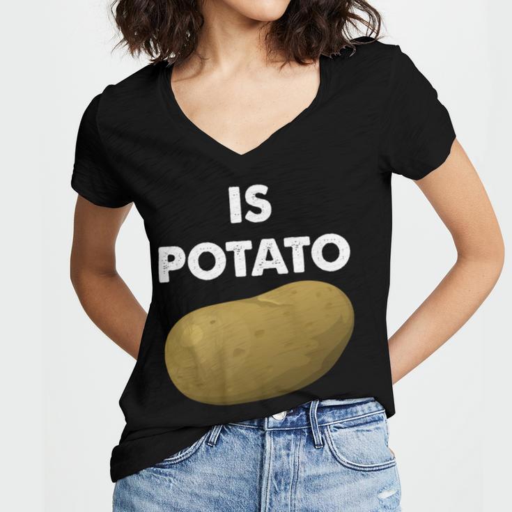 Funny Potato Women's Jersey Short Sleeve Deep V-Neck Tshirt