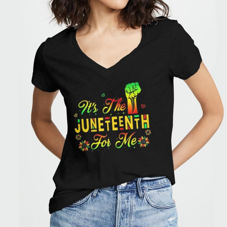 Its The Juneteenth For Me Free-Ish Since 1865 Independence Women's Jersey Short Sleeve Deep V-Neck Tshirt