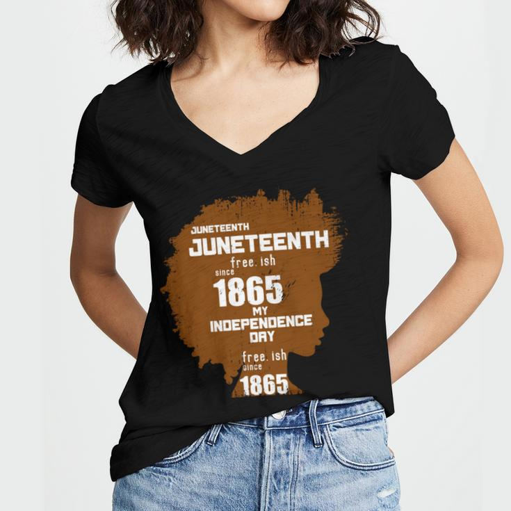 Juneteenth Woman Tshirt Women's Jersey Short Sleeve Deep V-Neck Tshirt
