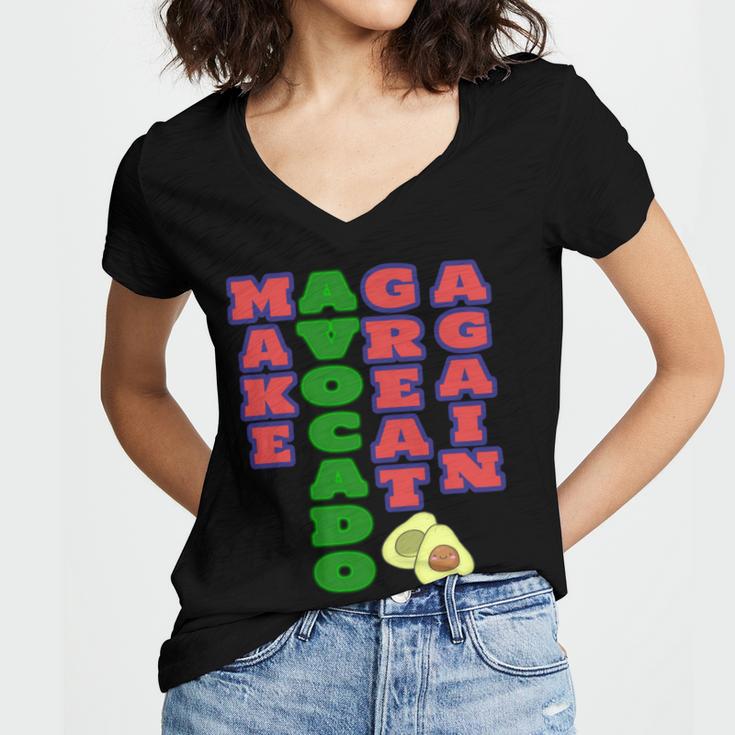 Make Avocado Great Again Women's Jersey Short Sleeve Deep V-Neck Tshirt