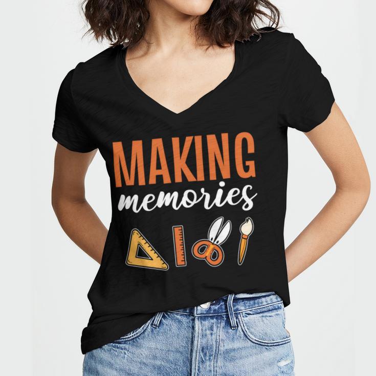 Making Memories Scrapbooking Scrapbook Women's Jersey Short Sleeve Deep V-Neck Tshirt