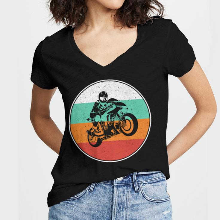 Motorcycle Racing Motorcycle Biker 484 Shirt Women's Jersey Short Sleeve Deep V-Neck Tshirt