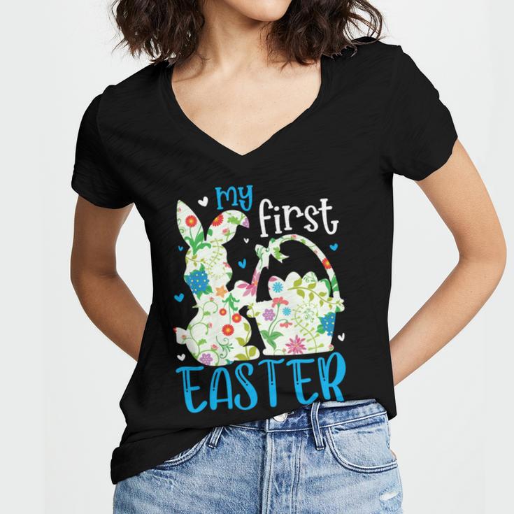 My First Easter 707 Trending Shirt Women's Jersey Short Sleeve Deep V-Neck Tshirt