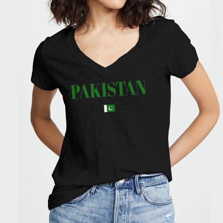 Pakistan Flag Men Women Kids Pakistan Women's Jersey Short Sleeve Deep V-Neck Tshirt