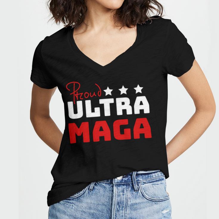 Proud Ultra Maga V6 Women's Jersey Short Sleeve Deep V-Neck Tshirt