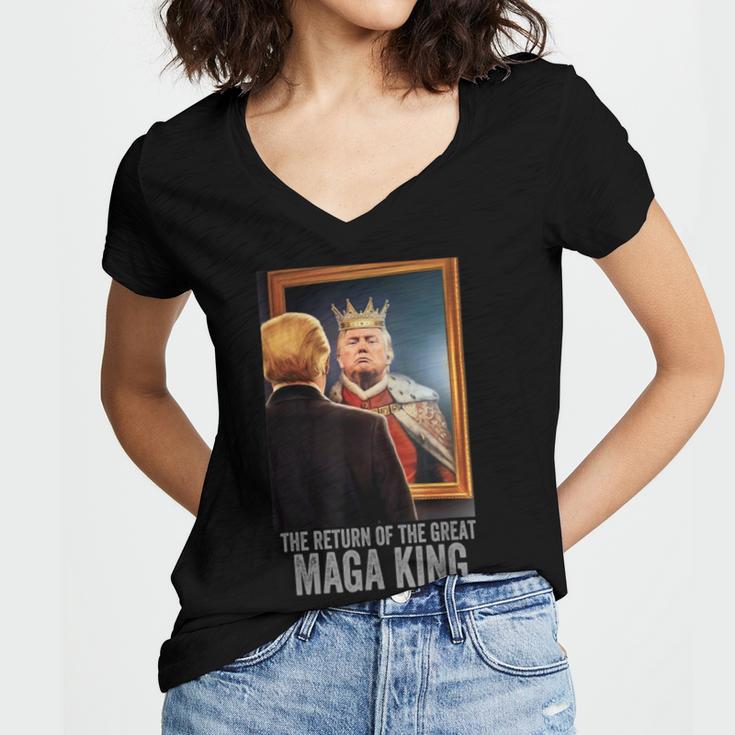 The Return Of The Great Maga King Anti Women's Jersey Short Sleeve Deep V-Neck Tshirt