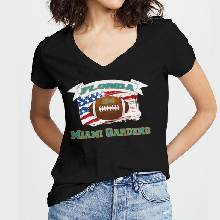 This 1965 Miami Gardens Florida 557 Shirt Women's Jersey Short Sleeve Deep V-Neck Tshirt