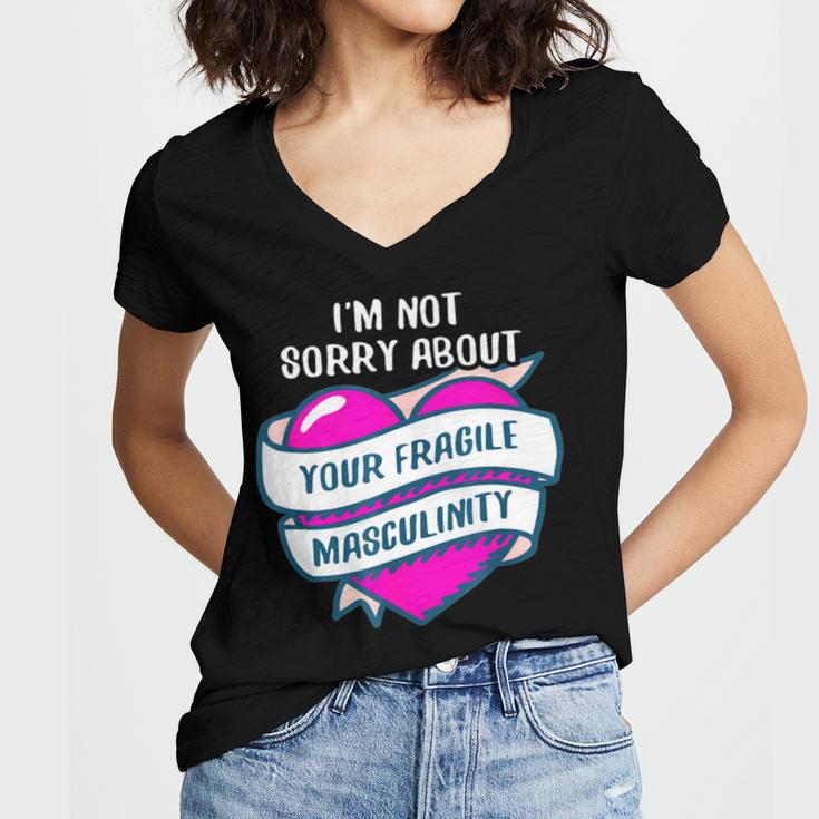 Too Clumsy To Be Around Fragile Masculinity 215 Shirt Women's Jersey Short Sleeve Deep V-Neck Tshirt