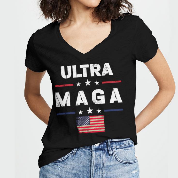 Ultra Maga And Proud Of It Ultra Maga V2 Women's Jersey Short Sleeve Deep V-Neck Tshirt