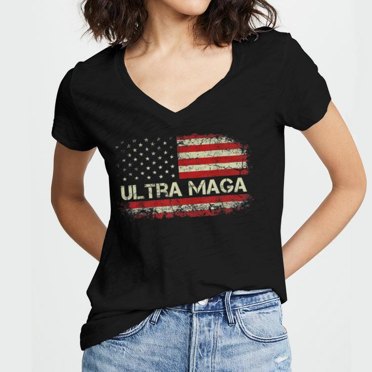 Ultra Maga Proud Ultramaga Tshirt Women's Jersey Short Sleeve Deep V-Neck Tshirt