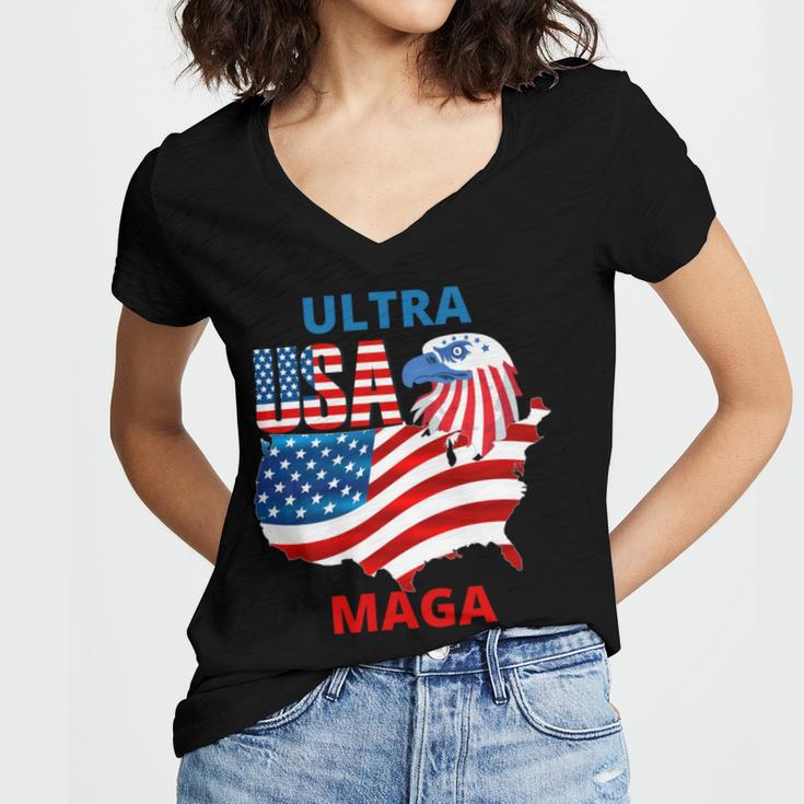 Ultra Maga Ultra Maga Funny Women's Jersey Short Sleeve Deep V-Neck Tshirt