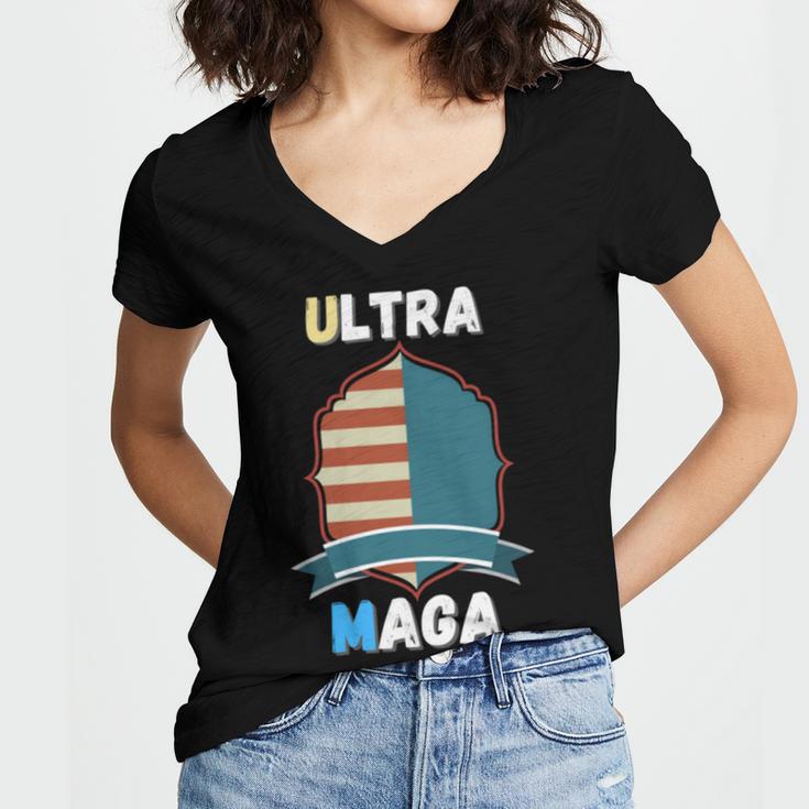 Ultra Mega Great Quote To Support Trump Women's Jersey Short Sleeve Deep V-Neck Tshirt