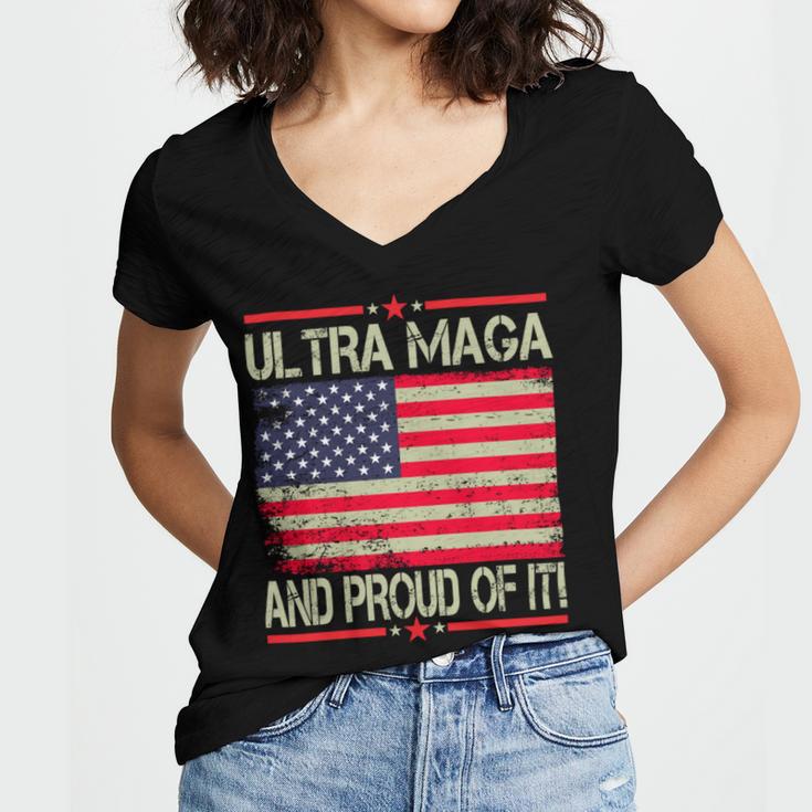 Vintage Ultra Maga And Proud Of It V2 Women's Jersey Short Sleeve Deep V-Neck Tshirt