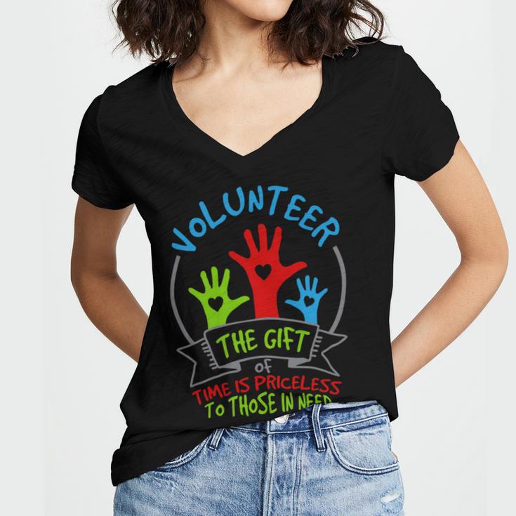 Volunteer - The Of Time Is Priceless 54 Trending Shirt Women's Jersey Short Sleeve Deep V-Neck Tshirt