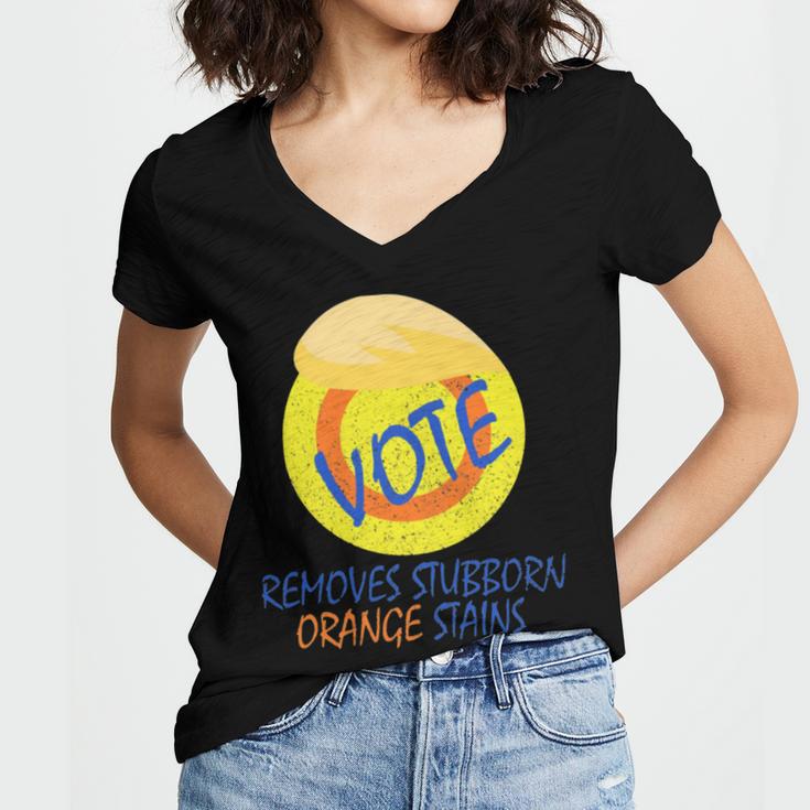 Vote Removes Stubborn Orange Stains 902 Shirt Women's Jersey Short Sleeve Deep V-Neck Tshirt