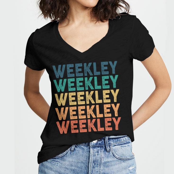 Weekley Name Shirt Weekley Family Name Women's Jersey Short Sleeve Deep V-Neck Tshirt