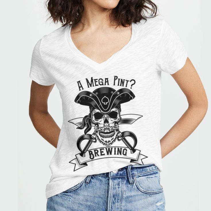 A Mega Pint Brewing Pirate Of The Mega Pint Women's Jersey Short Sleeve Deep V-Neck Tshirt