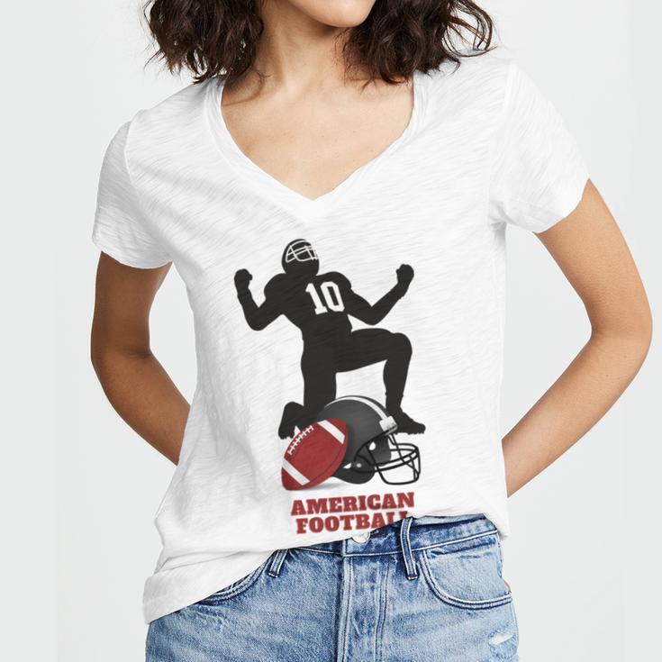 American Football Women's Jersey Short Sleeve Deep V-Neck Tshirt